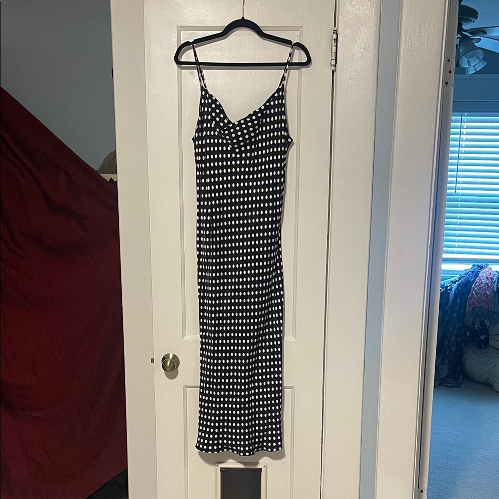 Zara Black and White Midi Dress